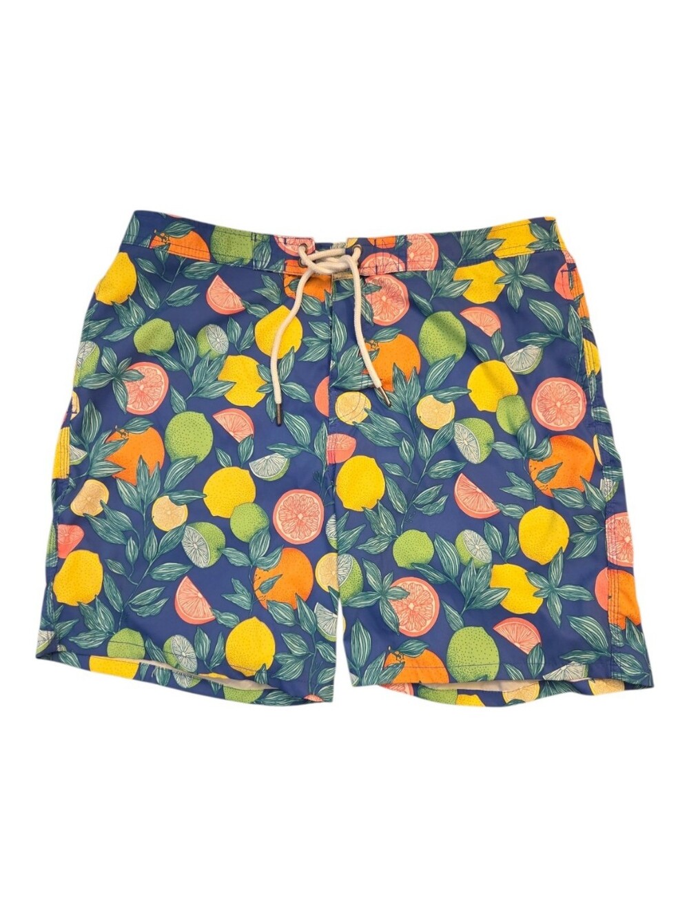 Abercrombie & Fitch Men"s Navy Citrus Fruit Print Stretch  Board Shorts - S 34